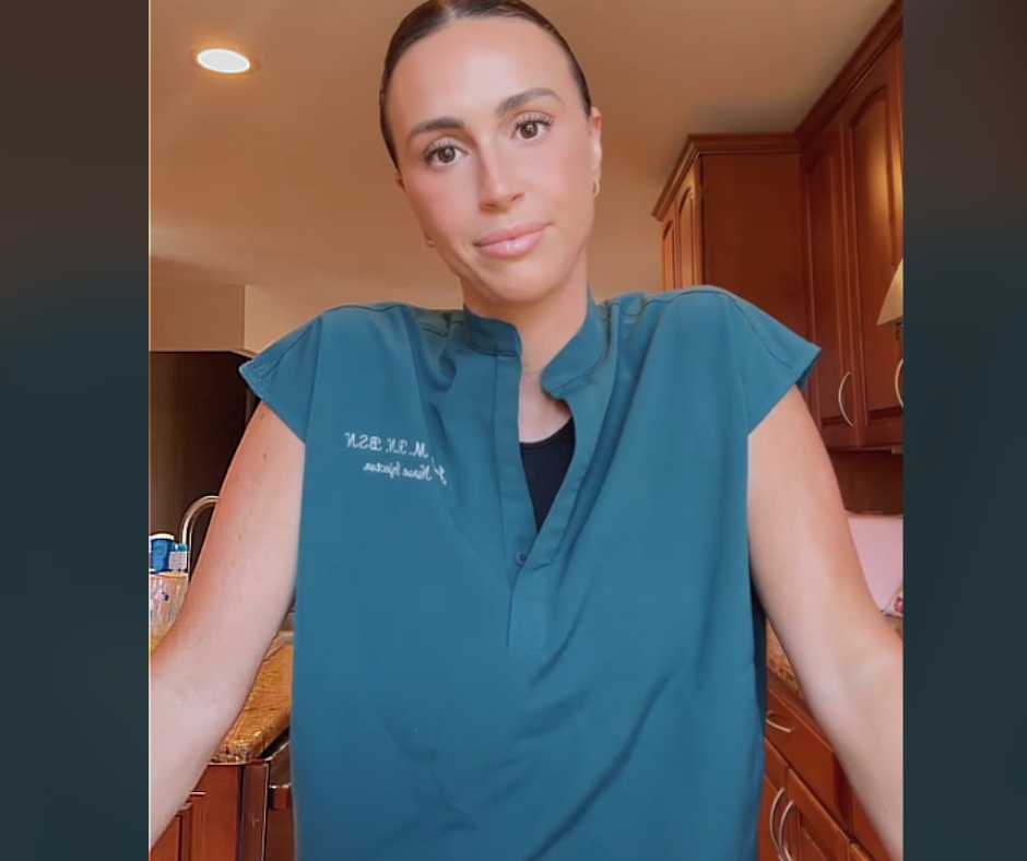 Operating room nurse, Josie Rose on one of her TikTok videos