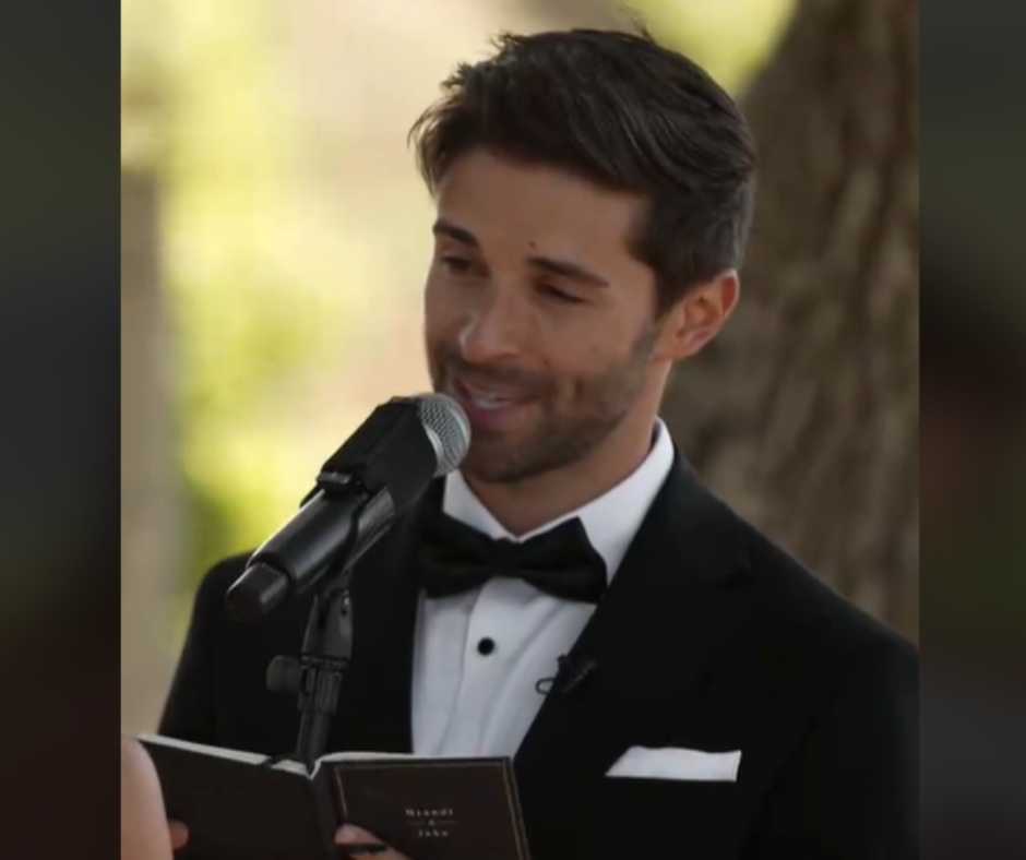 Jake Miller saying his wedding vows