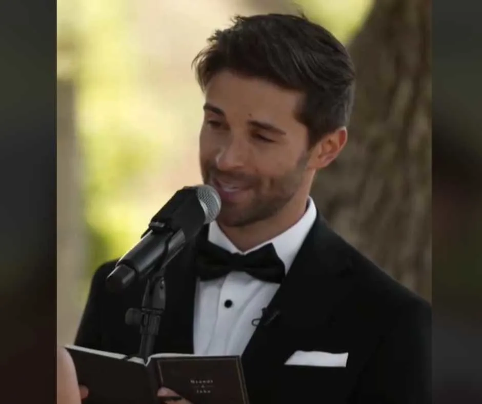 Jake Miller saying his wedding vows