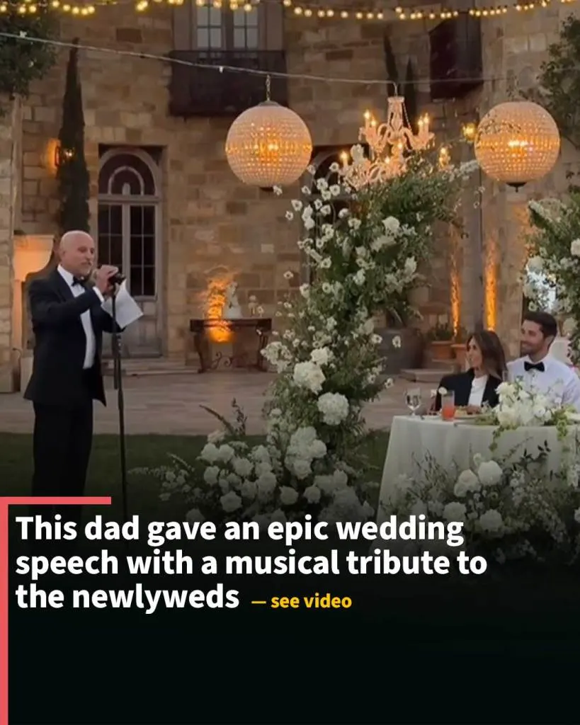 This dad gave an epic wedding speech with a musical tribute to the newlyweds